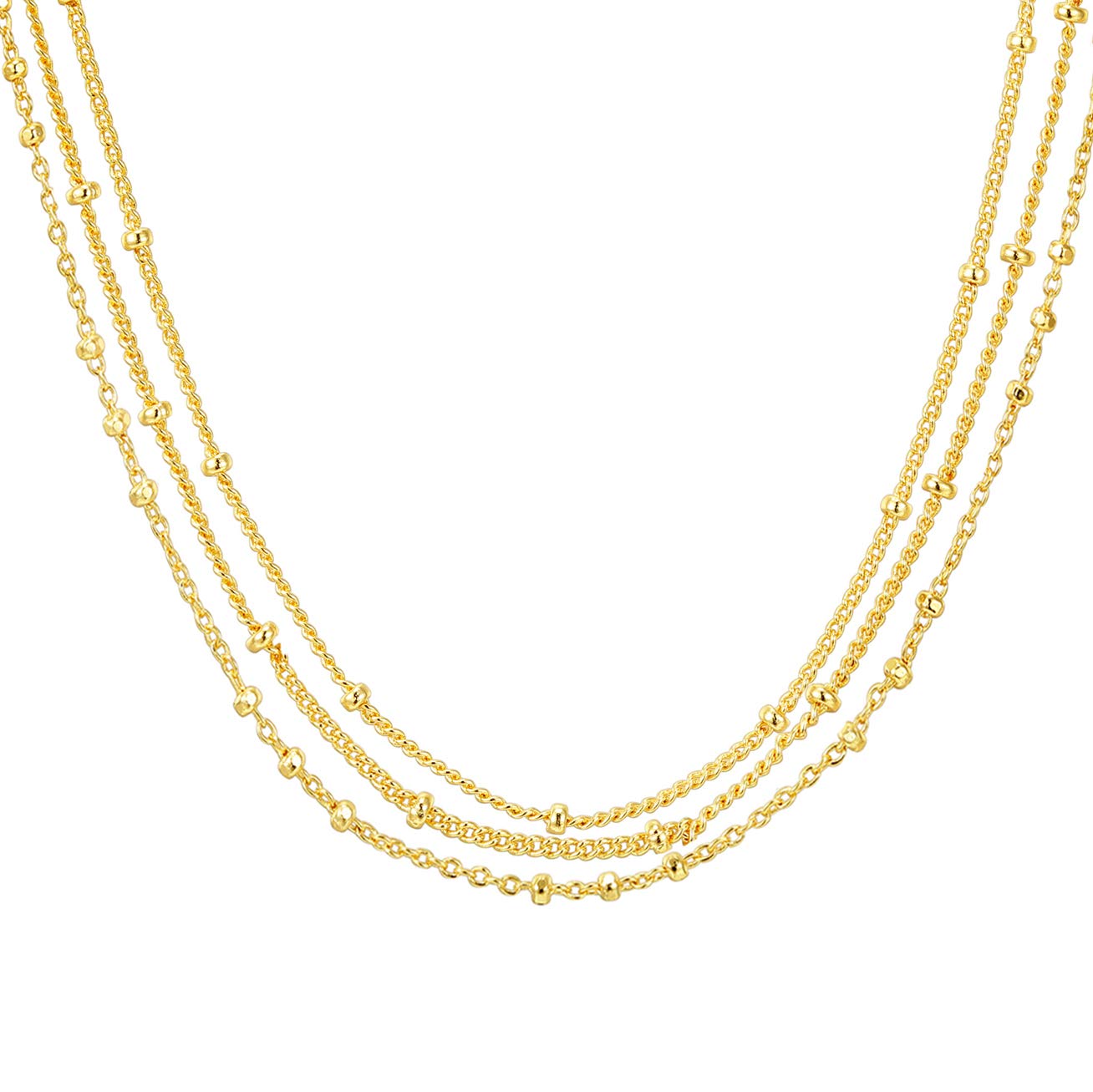 PAVOI 14K Gold Plated Dainty Layering Necklaces