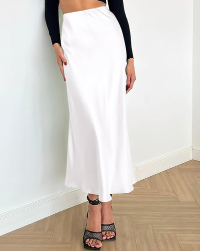 Long Satin Skirt