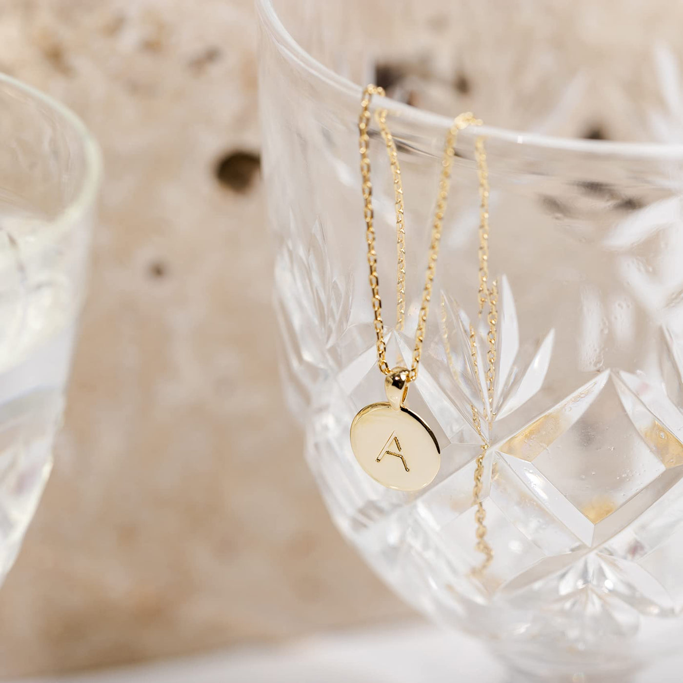 PAVOI 14K Gold Plated Letter Necklace