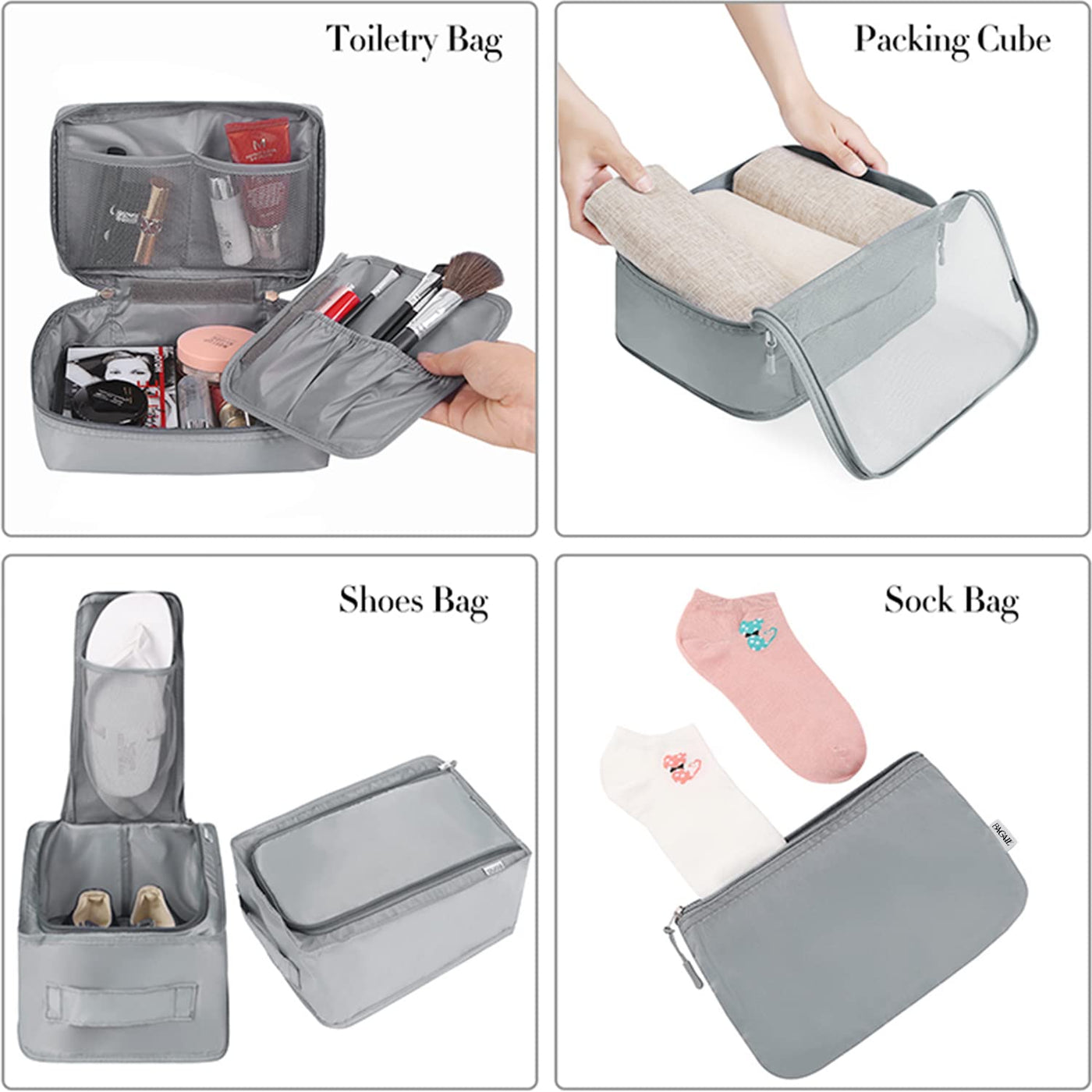 8 Set Packing Cubes Luggage Packing Organizers