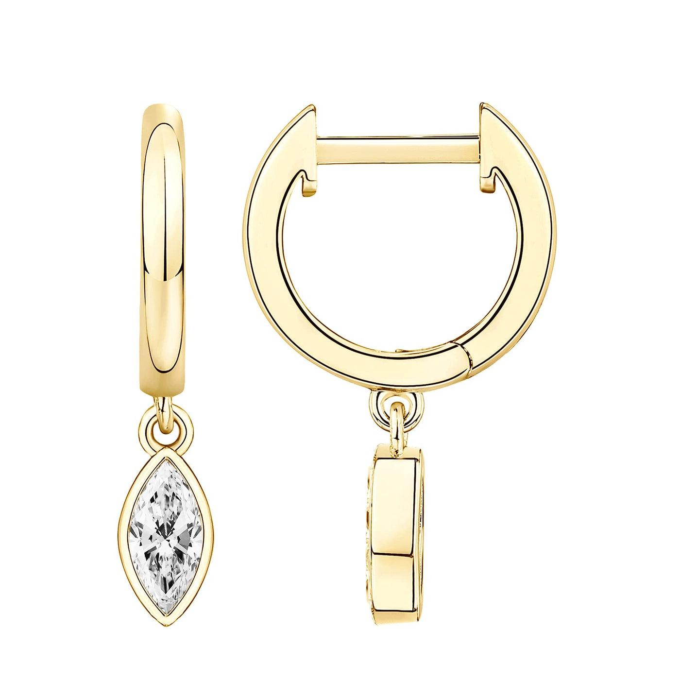 PAVOI 14K Gold Plated Drop/Dangle Huggie Earrings