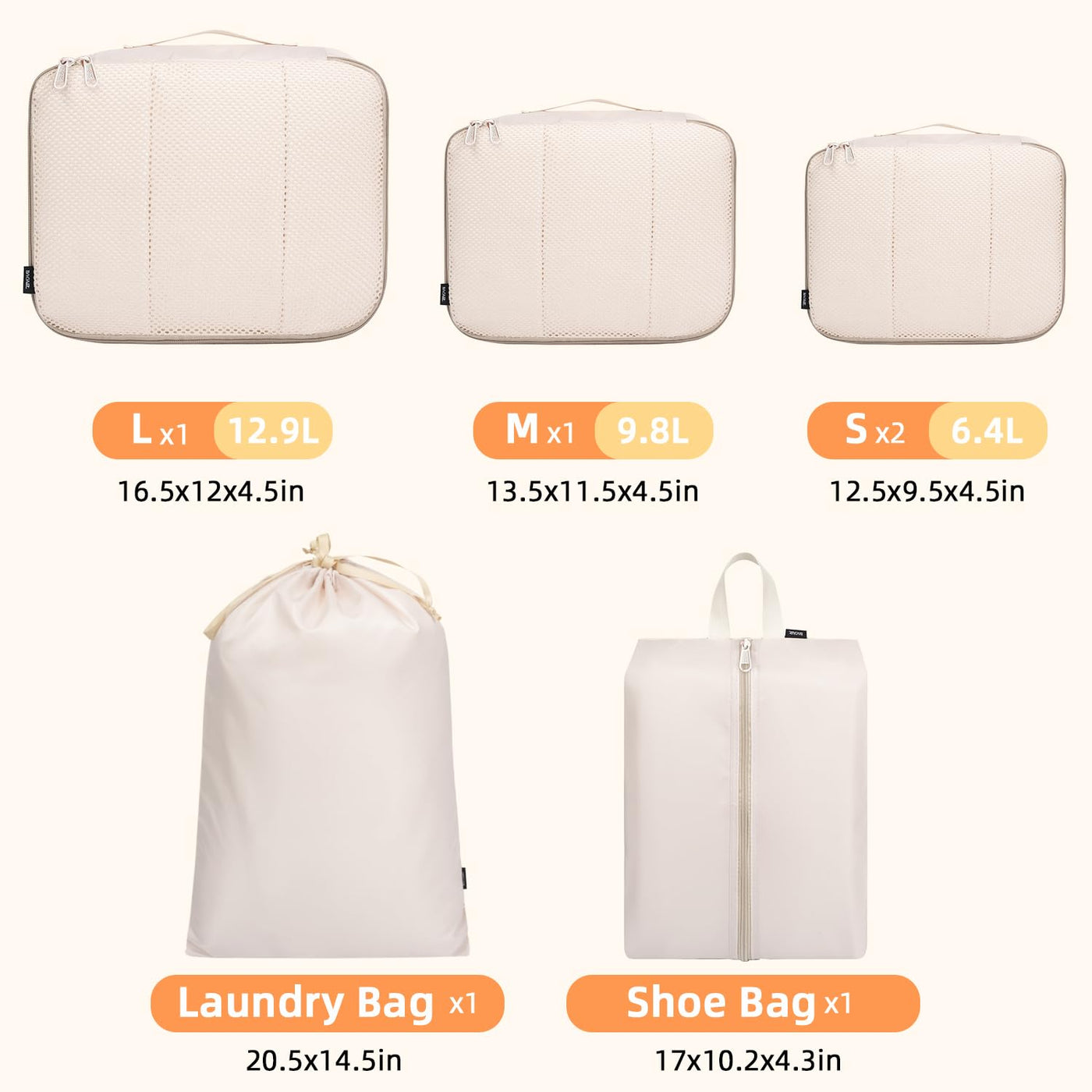 8 Set Packing Cubes Luggage Packing Organizers