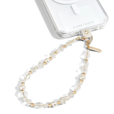 Phone Charm with Beaded Crystals and Pearls
