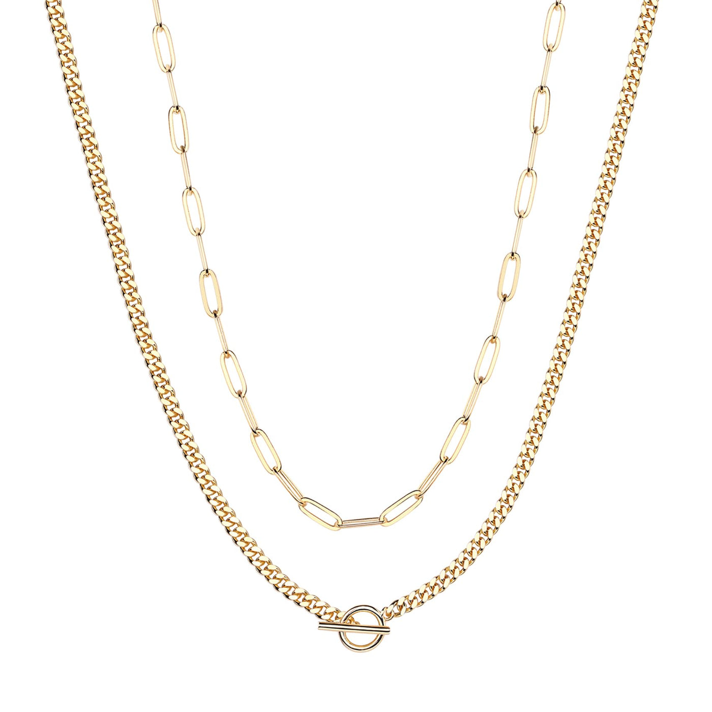 PAVOI 14K Gold Plated Dainty Layering Necklaces