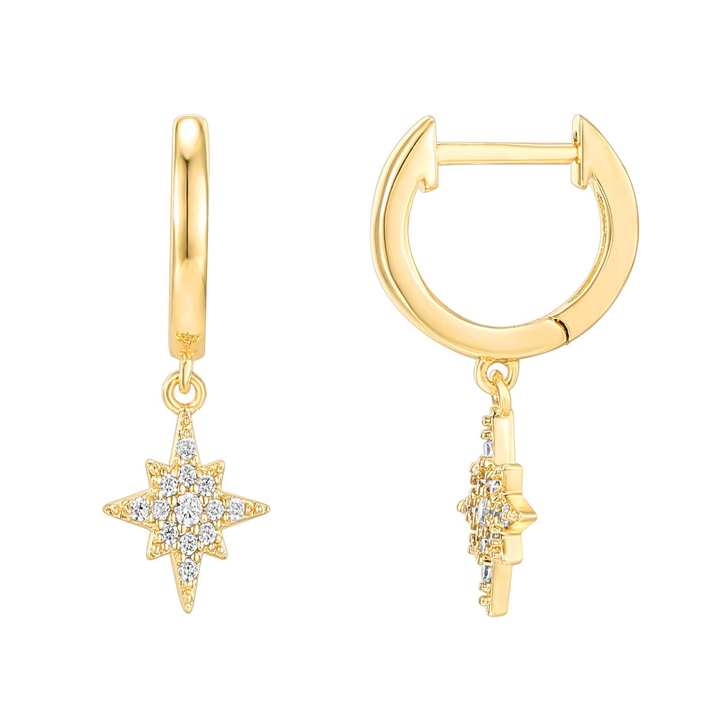 PAVOI 14K Gold Plated Drop/Dangle Huggie Earrings