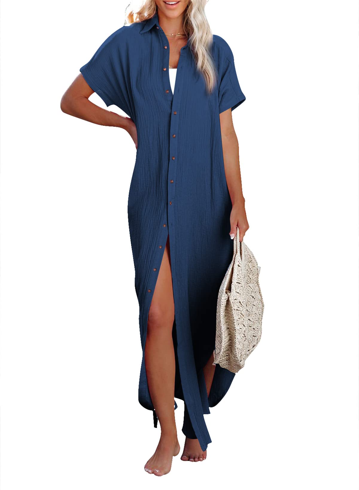 Button Down, Long Kimonos Swimsuit Cover Ups