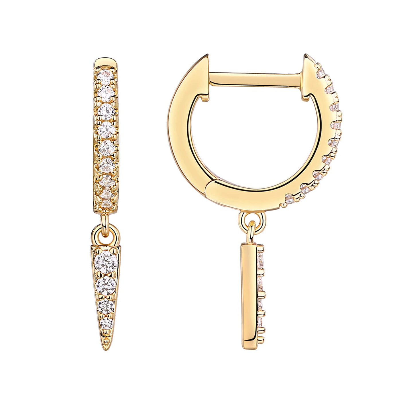 PAVOI 14K Gold Plated Drop/Dangle Huggie Earrings