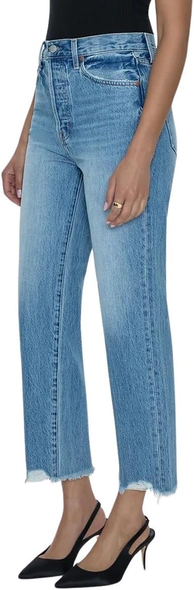 Pistola Denim Women's Cassie Super High Rise Straight Crop Jeans