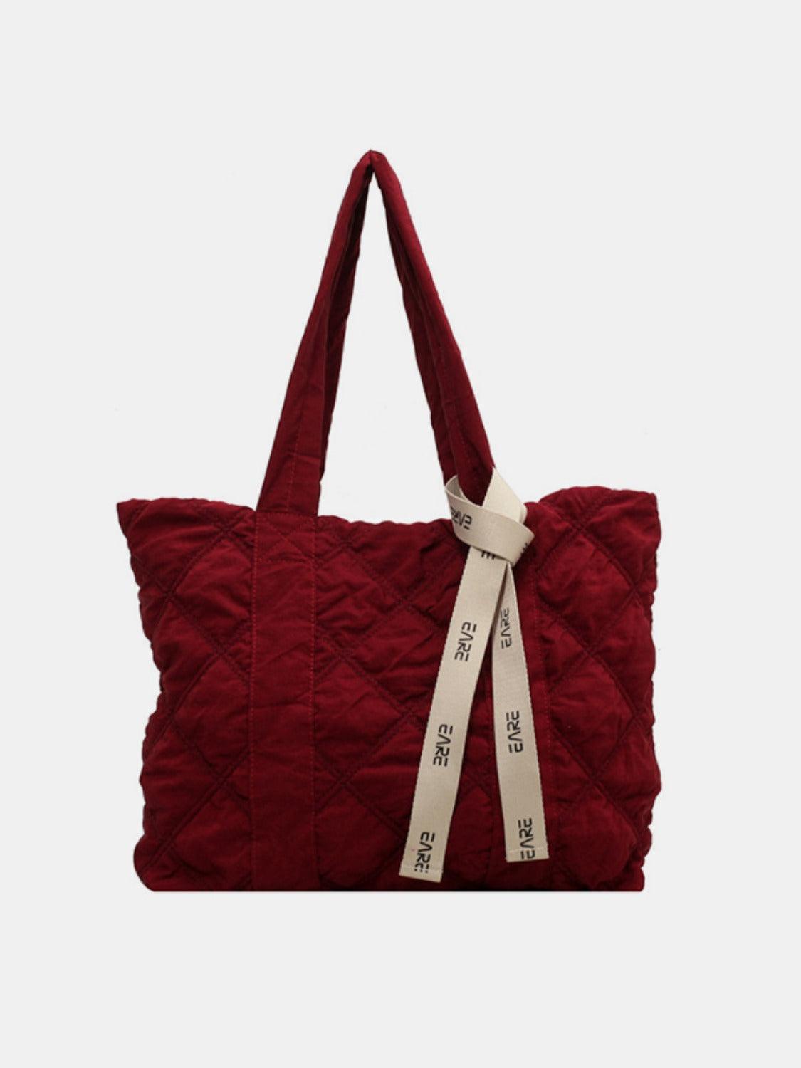 Quilted Nylon Large Tote Bag - Curated by tt