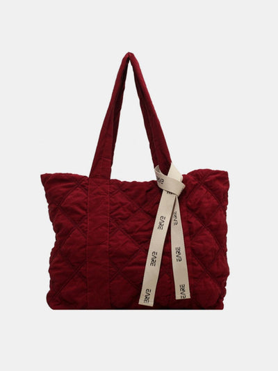 Quilted Nylon Large Tote Bag - Curated by tt