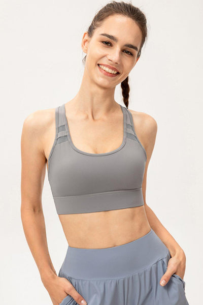 Scoop Neck Long Sports Bra - Curated by tt