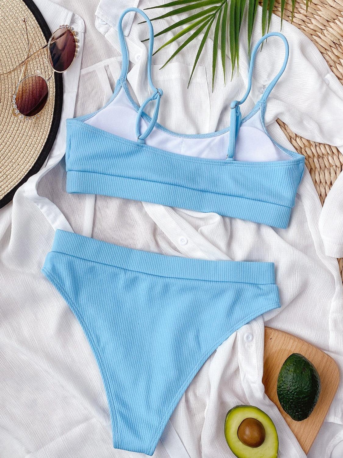 Scoop Neck Spaghetti Strap Two-Piece Swim Set - Curated by tt