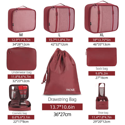 8 Set Packing Cubes Luggage Packing Organizers