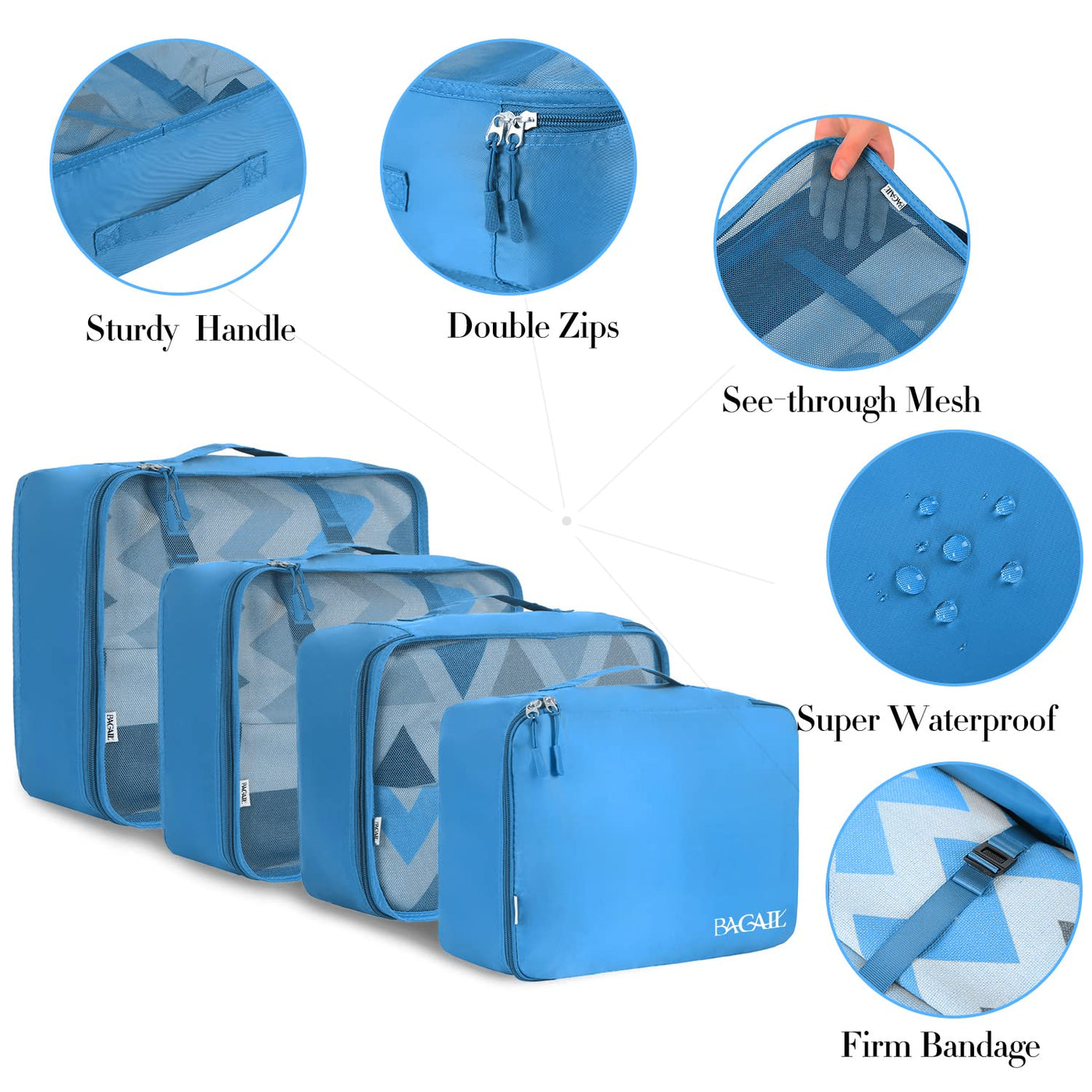 8 Set Packing Cubes Luggage Packing Organizers