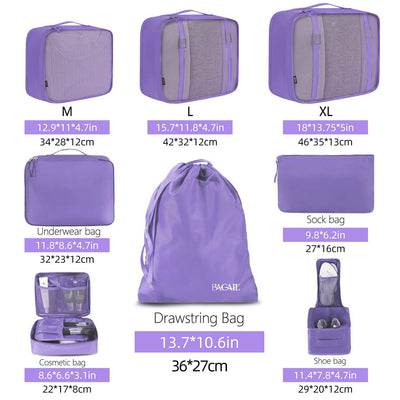 8 Set Packing Cubes Luggage Packing Organizers