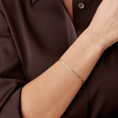 PAVOI 14K Gold Plated Paperclip/Curb/Figaro/Cuban Chain Bracelet