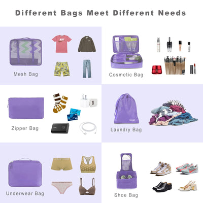 8 Set Packing Cubes Luggage Packing Organizers