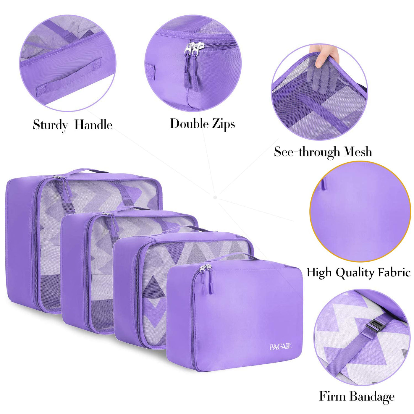 8 Set Packing Cubes Luggage Packing Organizers