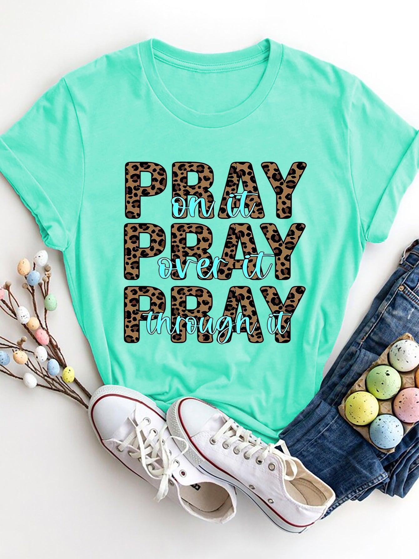 Letter Graphic Round Neck Short Sleeve T-Shirt - Curated by tt