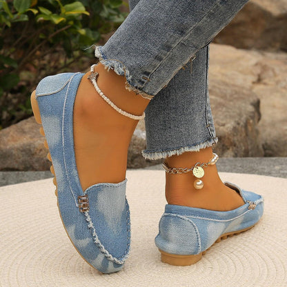 Round Toe Flat Loafers - Curated by tt