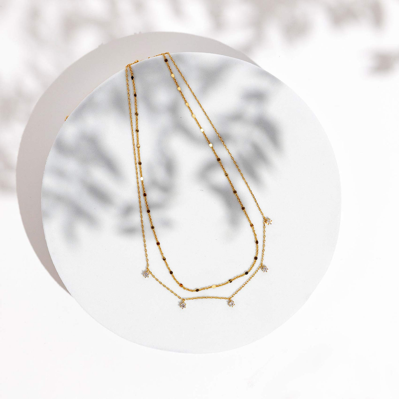 PAVOI 14K Gold Plated Dainty Layering Necklaces