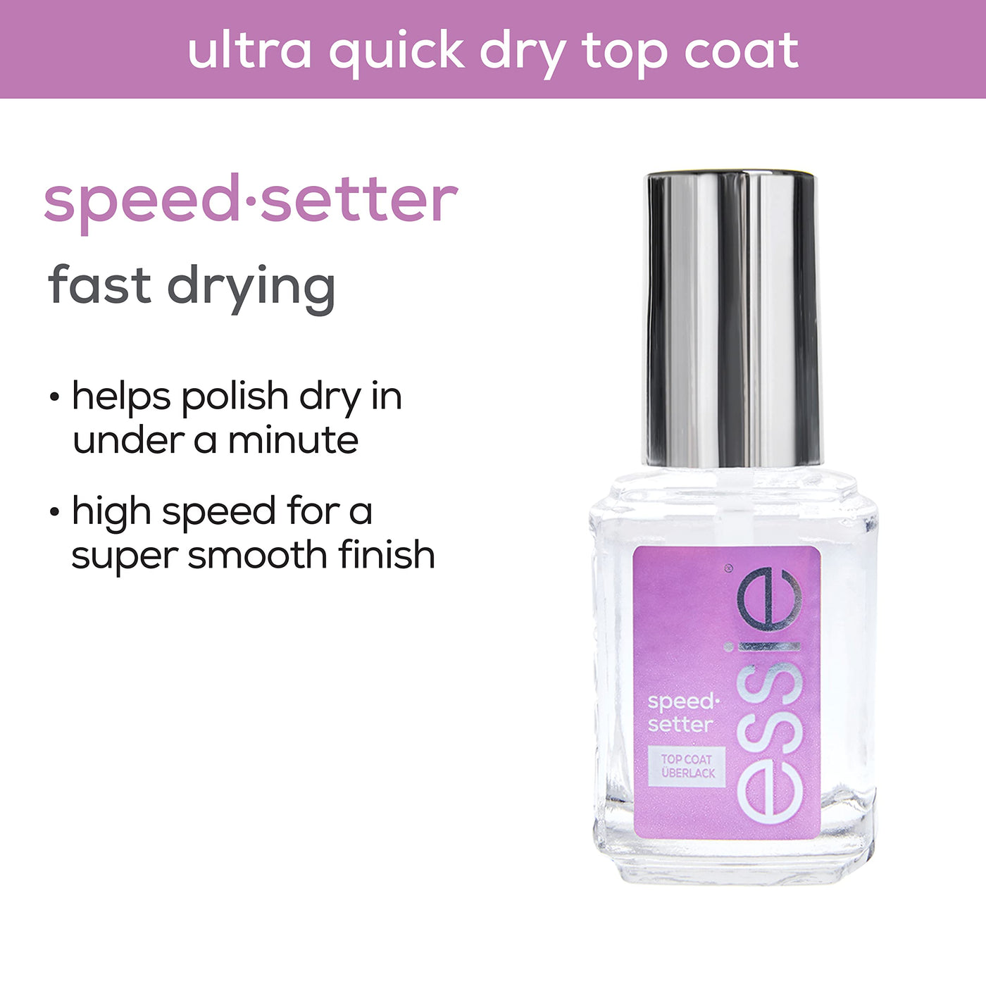 essie good to go vegan top coat, fast dry,  nail polish