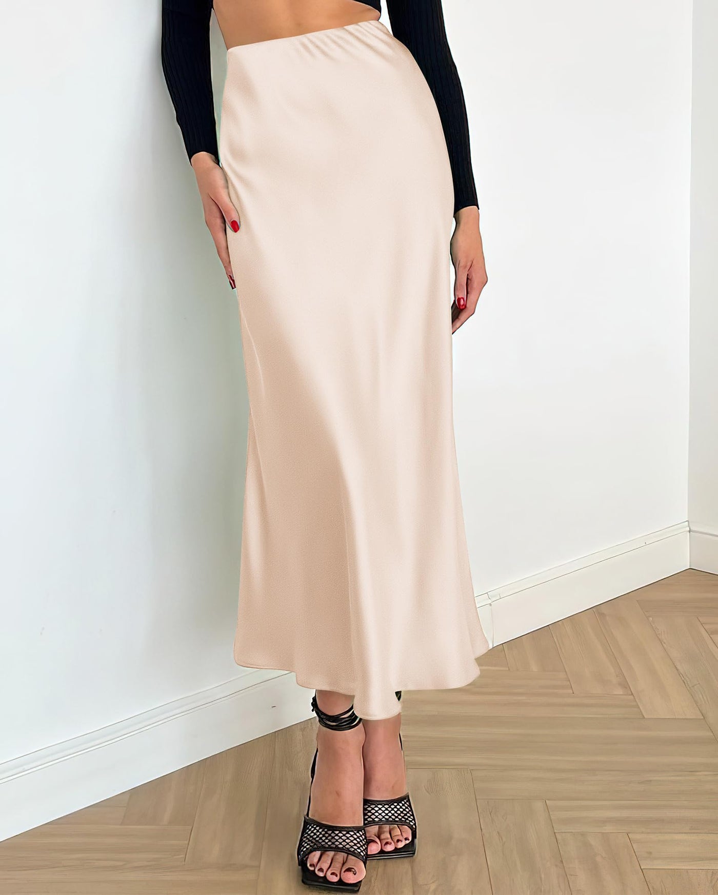 Long Satin Skirt