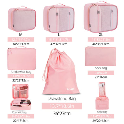 8 Set Packing Cubes Luggage Packing Organizers