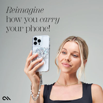 Phone Charm with Beaded Crystals and Pearls