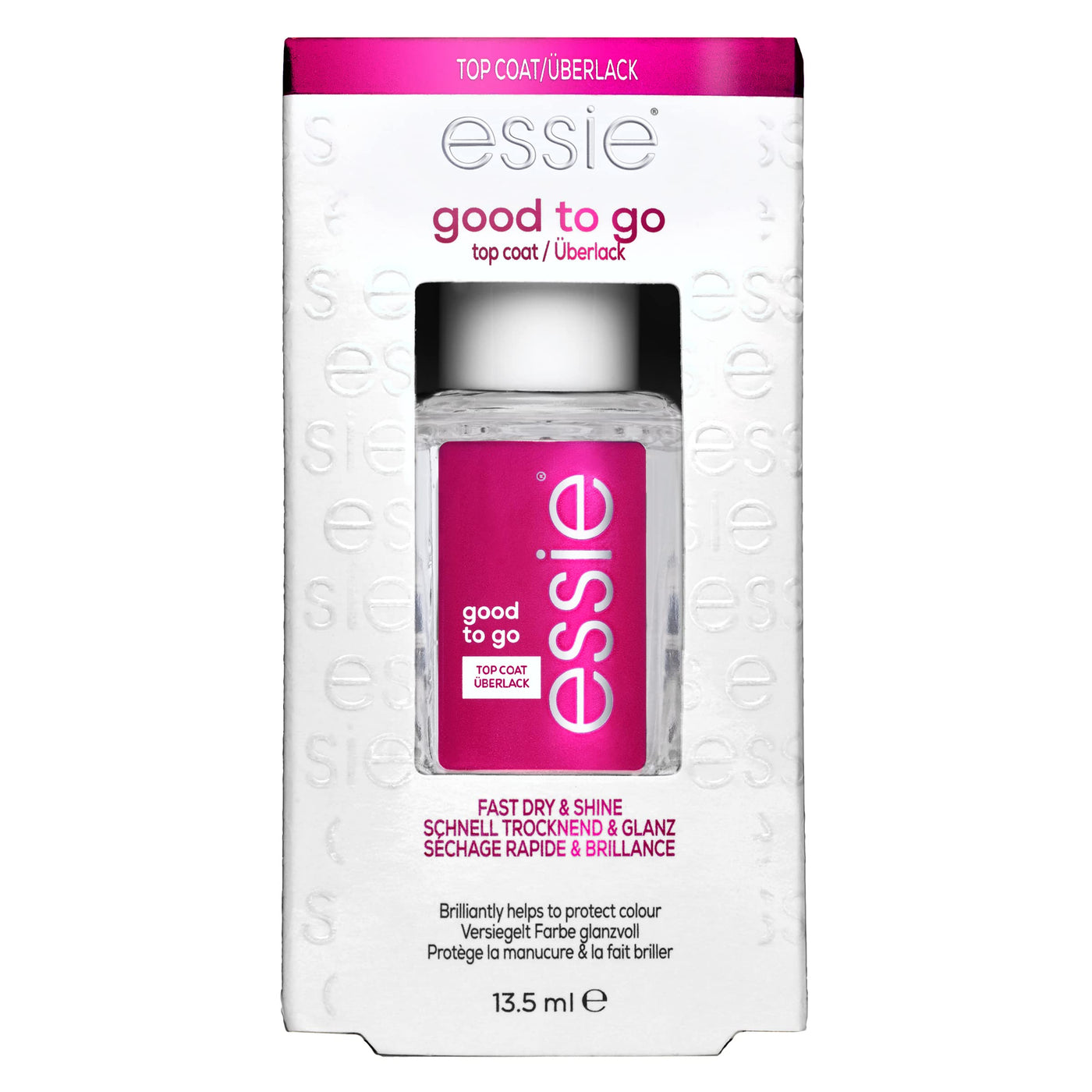 essie good to go vegan top coat, fast dry,  nail polish