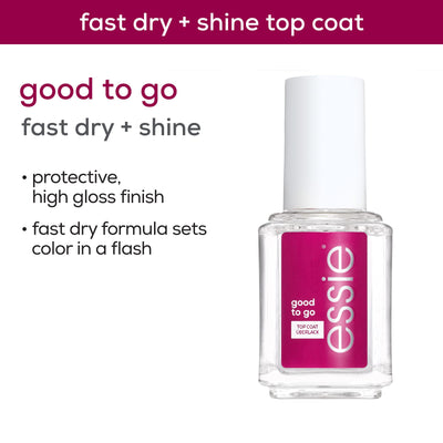essie good to go vegan top coat, fast dry,  nail polish