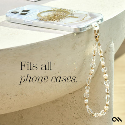 Phone Charm with Beaded Crystals and Pearls