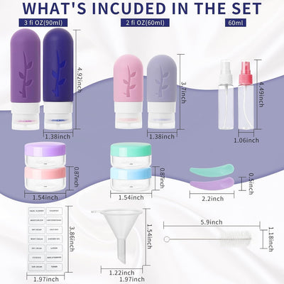 18 Pack Travel Bottles for Toiletries
