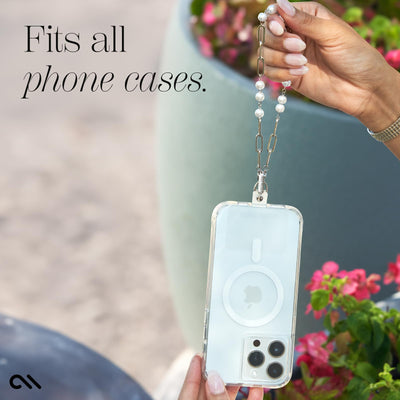 Phone Charm with Beaded Crystals and Pearls