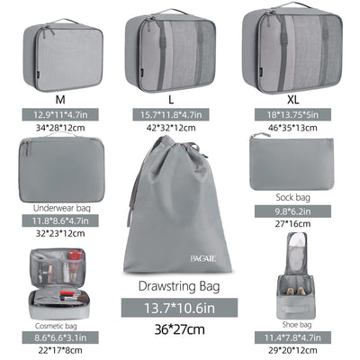 8 Set Packing Cubes Luggage Packing Organizers
