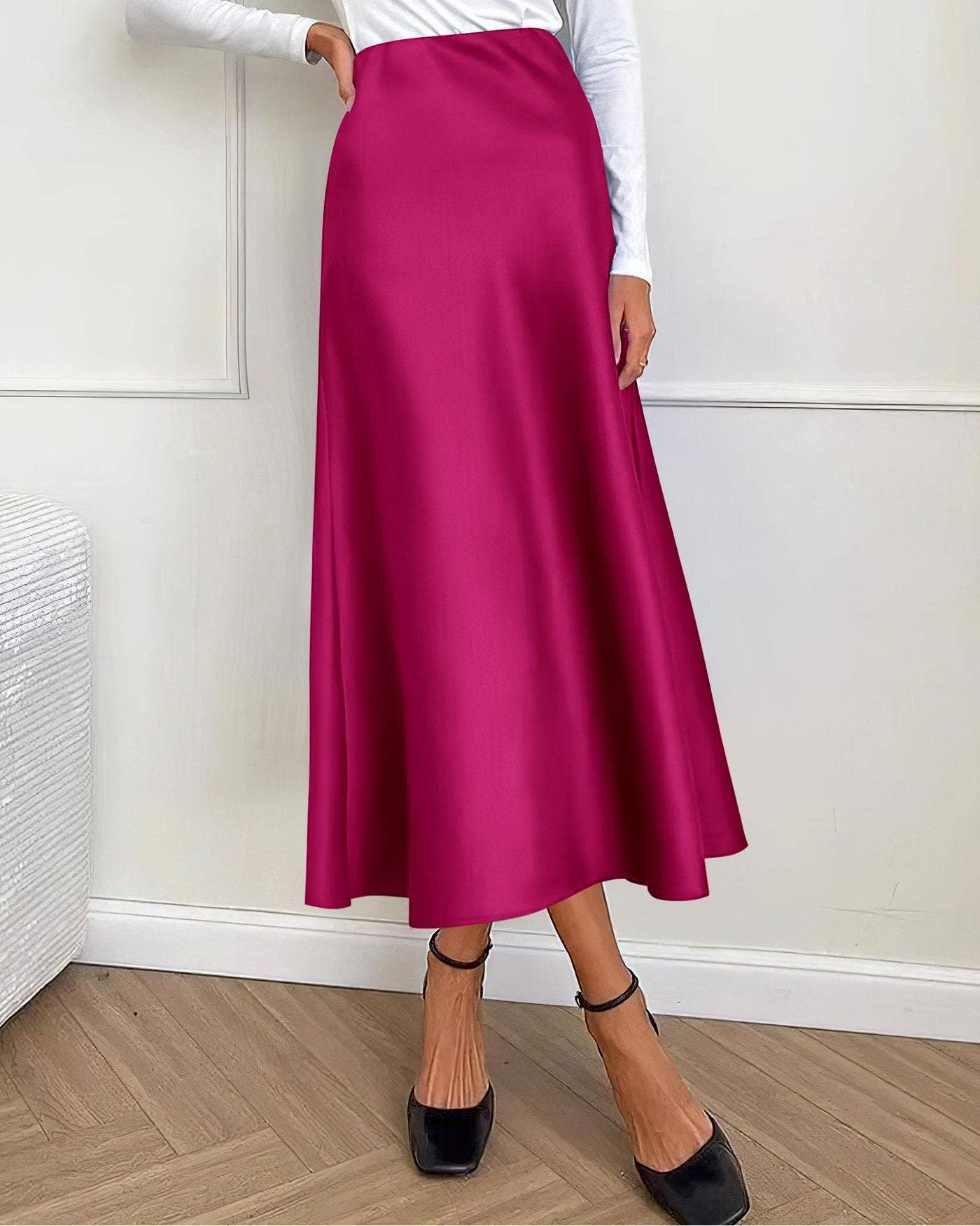 Long Satin Skirt