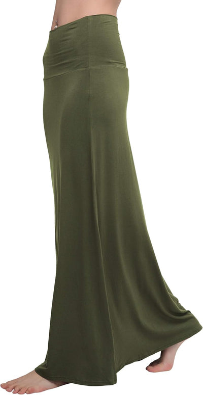 Ruched, High Waist  Flared Midi Skirt