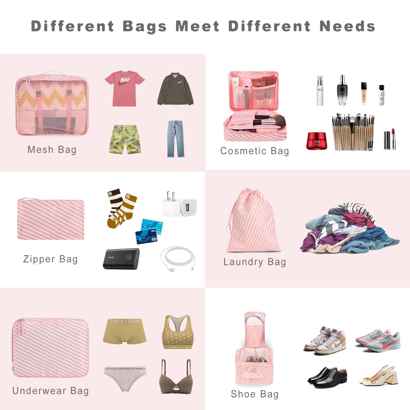 8 Set Packing Cubes Luggage Packing Organizers