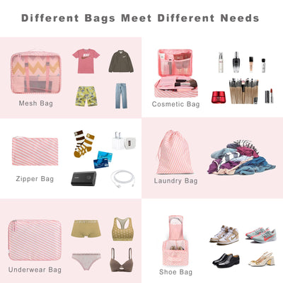 8 Set Packing Cubes Luggage Packing Organizers