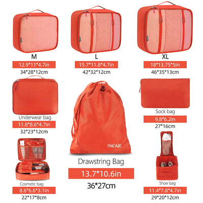 8 Set Packing Cubes Luggage Packing Organizers