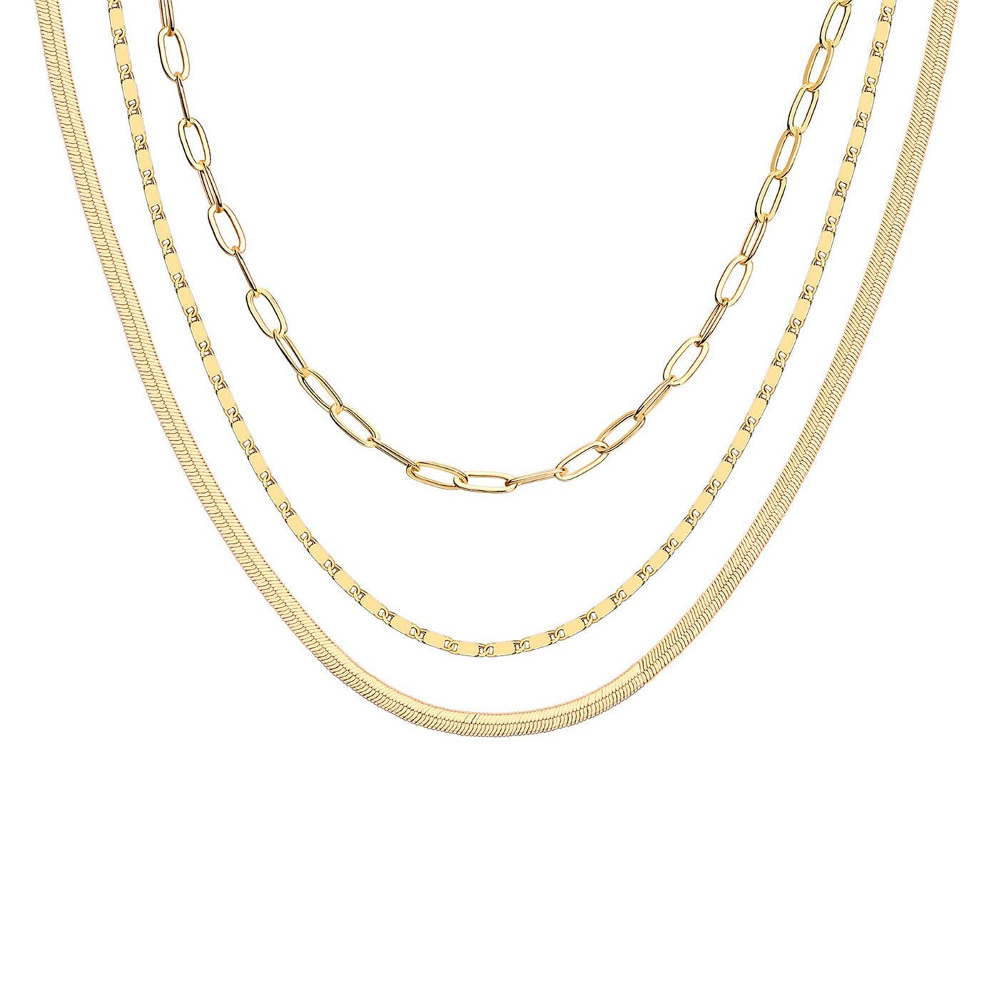 PAVOI 14K Gold Plated Dainty Layering Necklaces