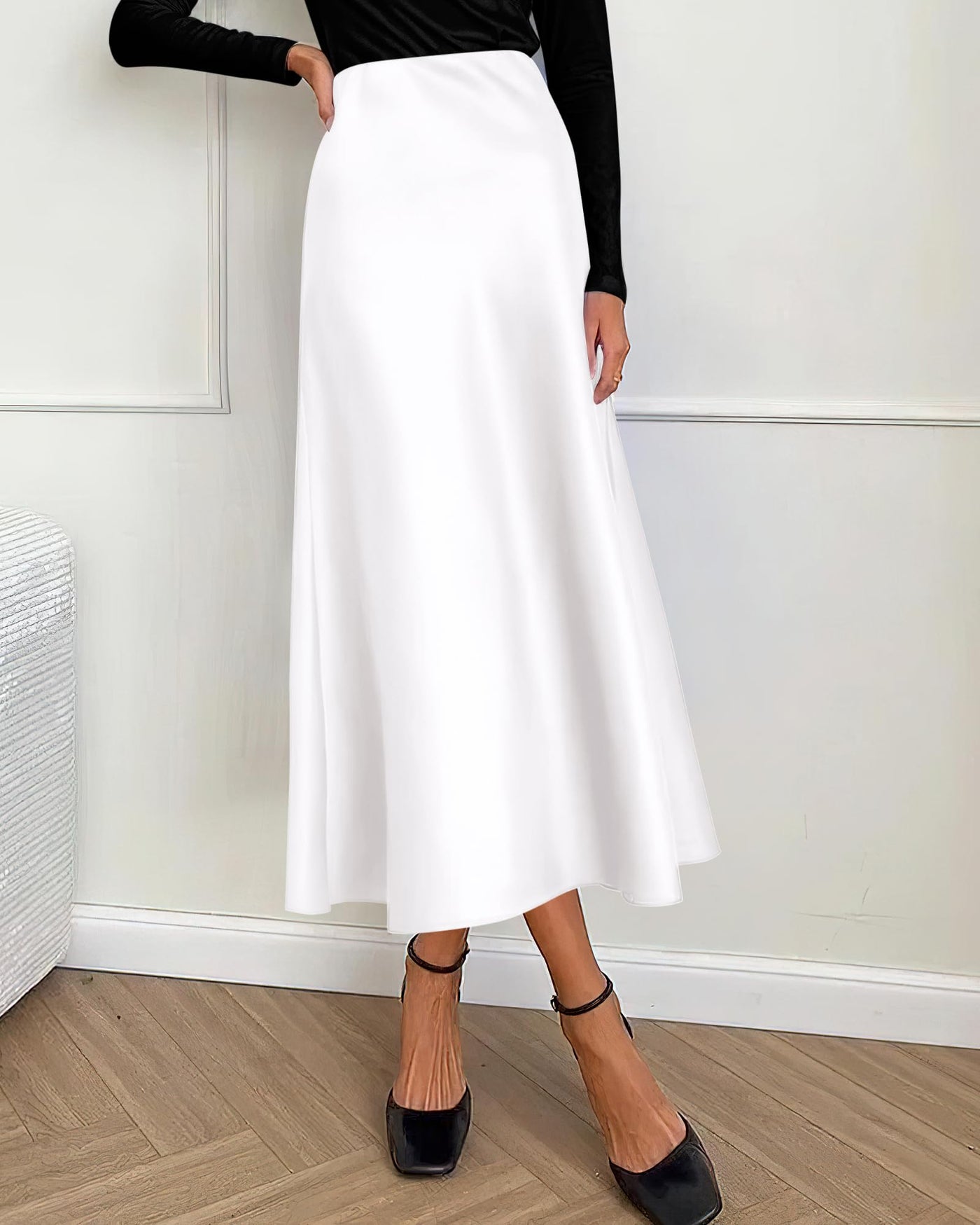 Long Satin Skirt