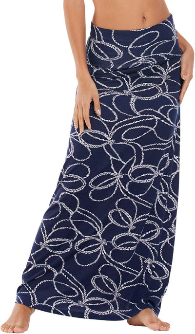 Ruched, High Waist  Flared Midi Skirt
