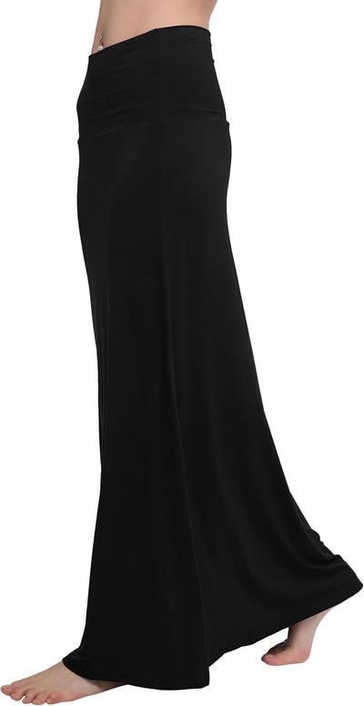 Ruched, High Waist  Flared Midi Skirt
