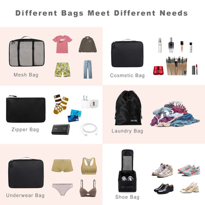 8 Set Packing Cubes Luggage Packing Organizers