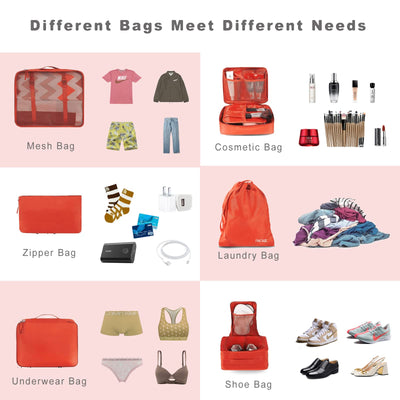 8 Set Packing Cubes Luggage Packing Organizers