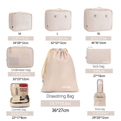 8 Set Packing Cubes Luggage Packing Organizers