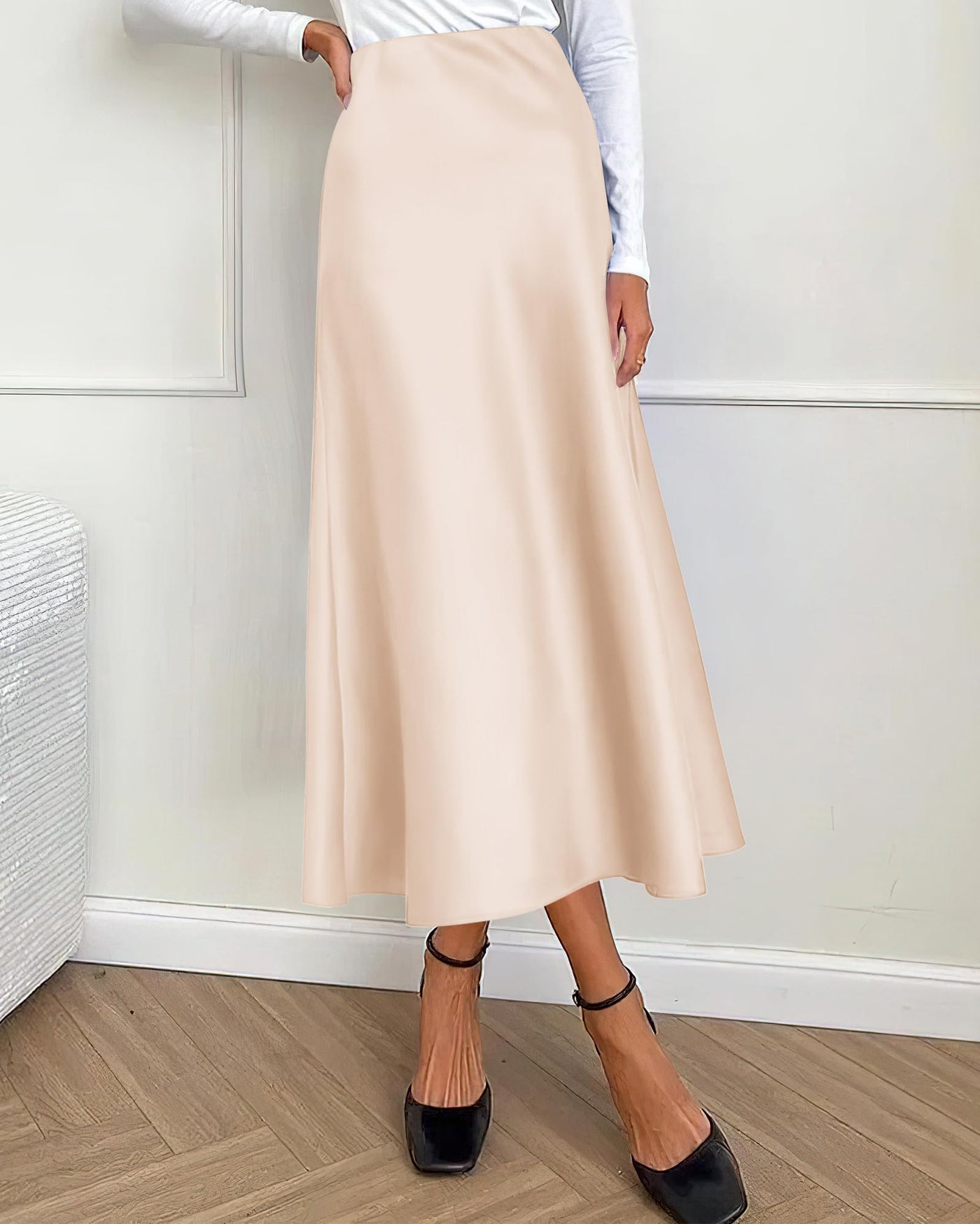 Long Satin Skirt