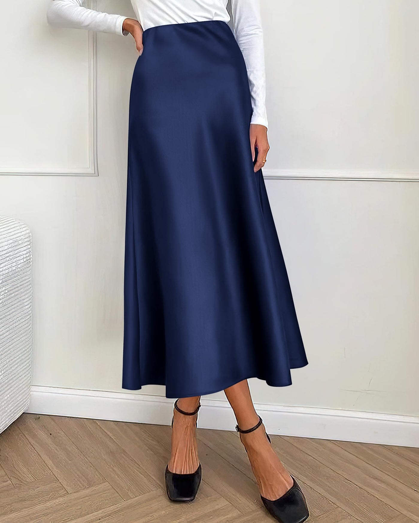 Long Satin Skirt