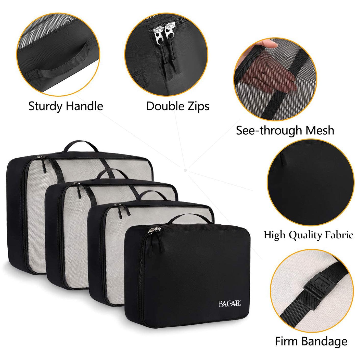 8 Set Packing Cubes Luggage Packing Organizers